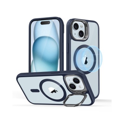 Husa iPhone 15 Plus, Esr Classic Halolock Cu Functie Magsafe, Protectie Si Stand La Camera, Blue